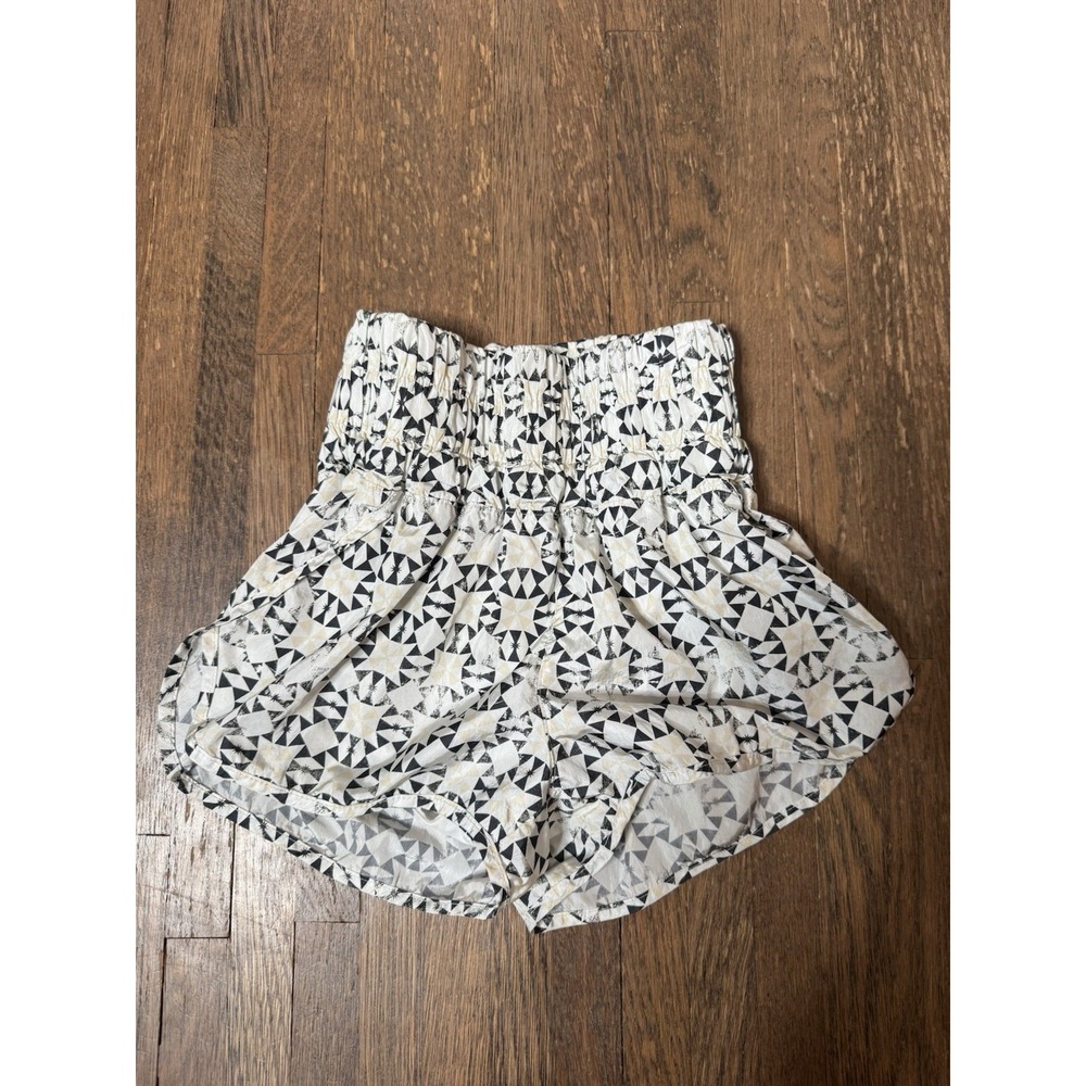 FP Movement The Way Home High Waisted Shorts XS Printed Smocked Athletic Running
